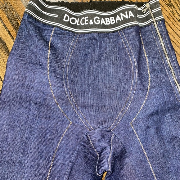 **SOLD** Dolce & Gabbana Denim Capri Pants with Branded Logo Waistband 38 IT - Picture 7 of 12
